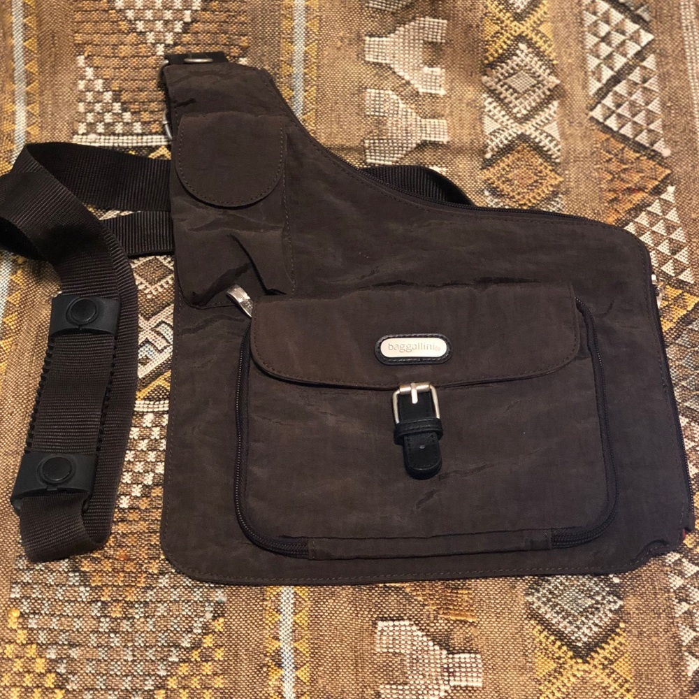 Baggallini Nylon Crossbody Bag - Rich Brown